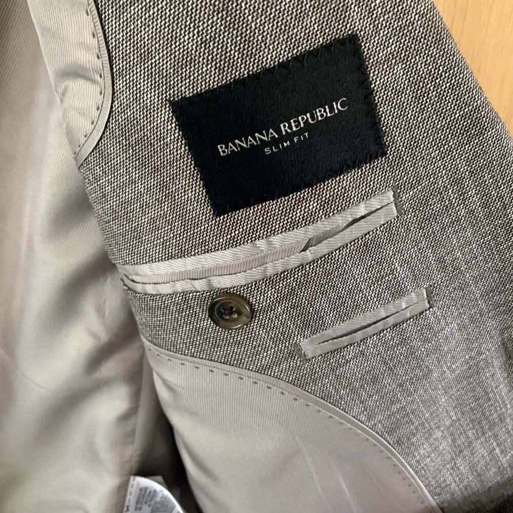 Banana Republic Cotton Blend Blazer Sport Coat Slim Fit Size 40R - Picture 4 of 15